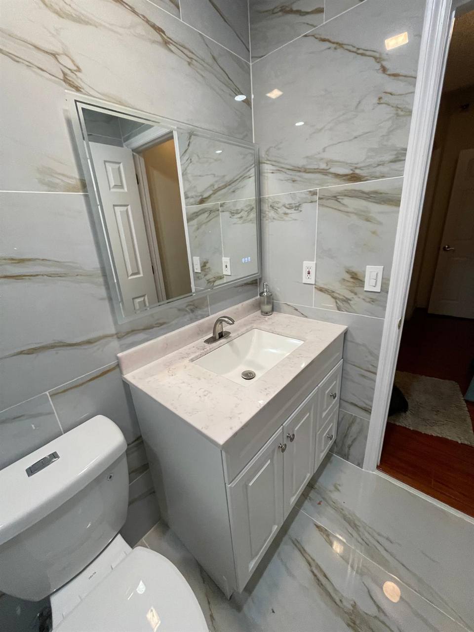 Bathroom remodel white marble Miami
