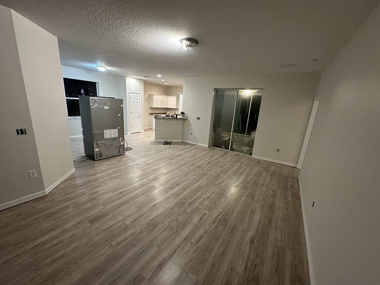 Open living room wood flooring full renovation